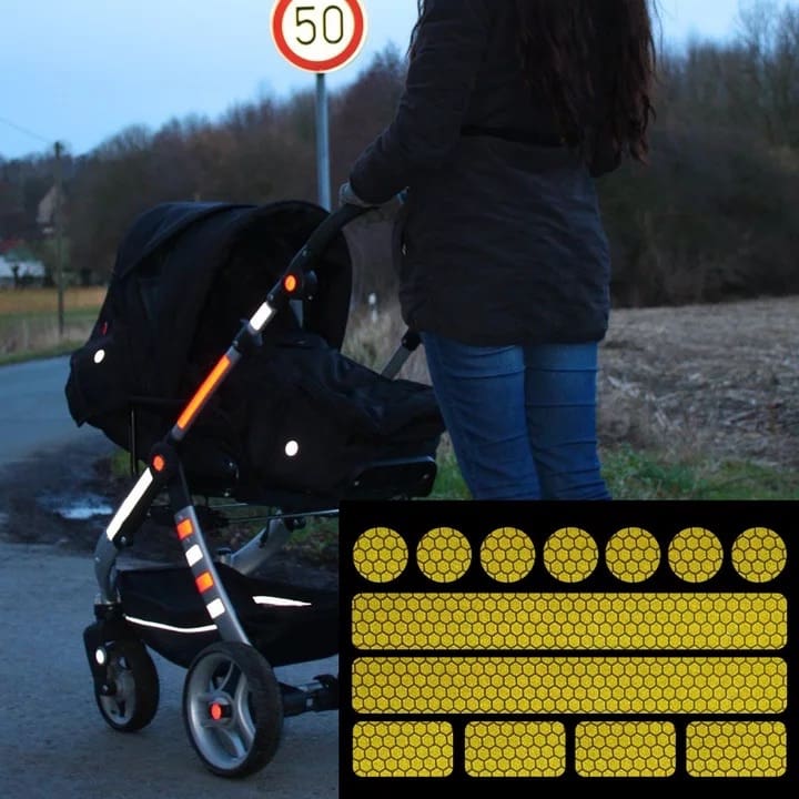 barnevogn refleksive klistermærker